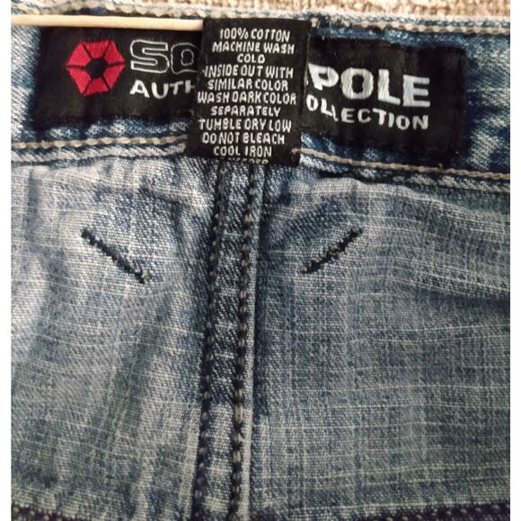Vintage Southpole Baggy Jeans Size 38 Distressed Pockets Patchwork Rare - Picture 12 of 15